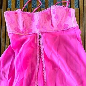 Pink Sheer Lace Nightie